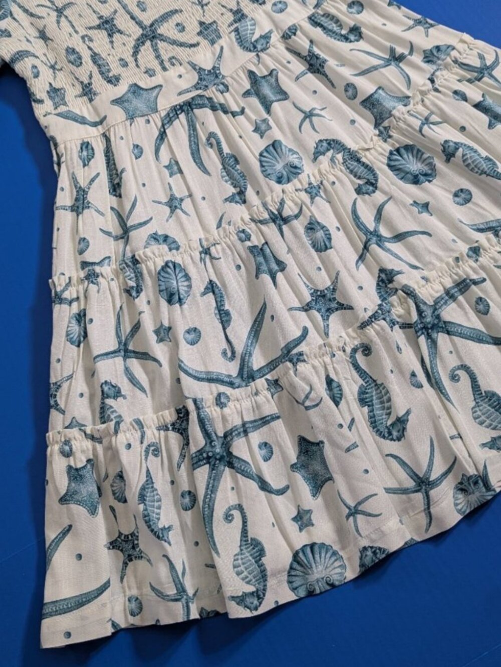 NWOT Agua Bendita x Target Deep Sea Print Puff Sleeve Mini Dress Size S - Picture 12 of 13